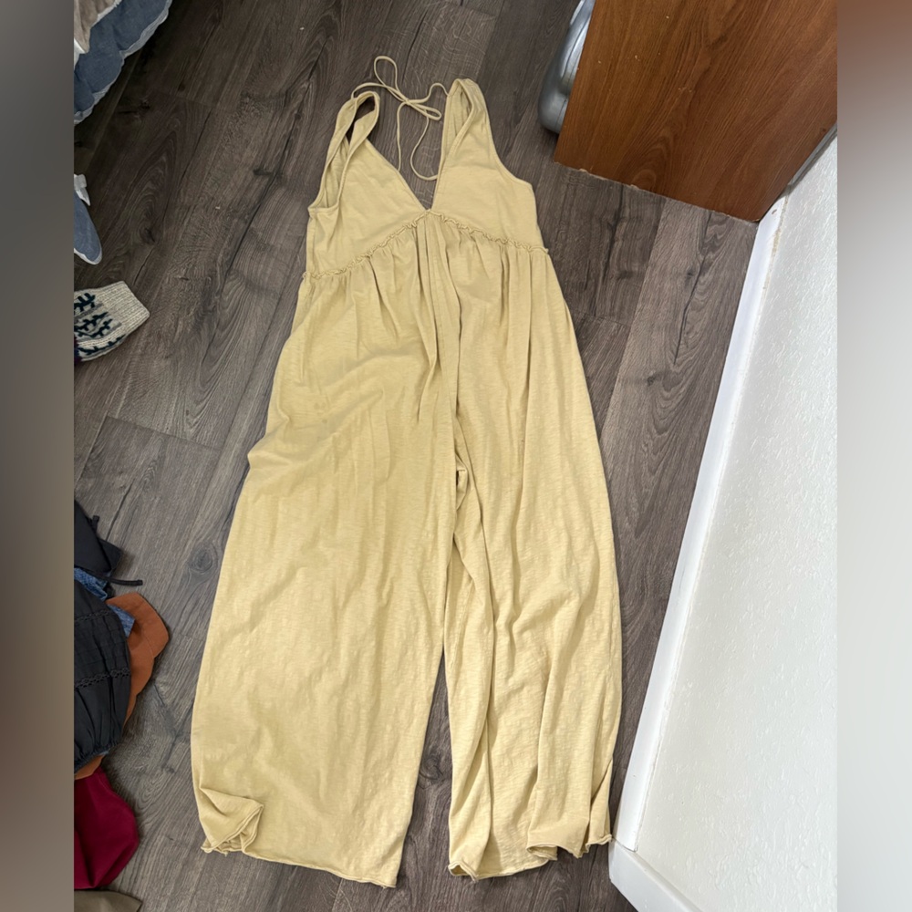 American Eagle Outfitters Cream Jumpsuit